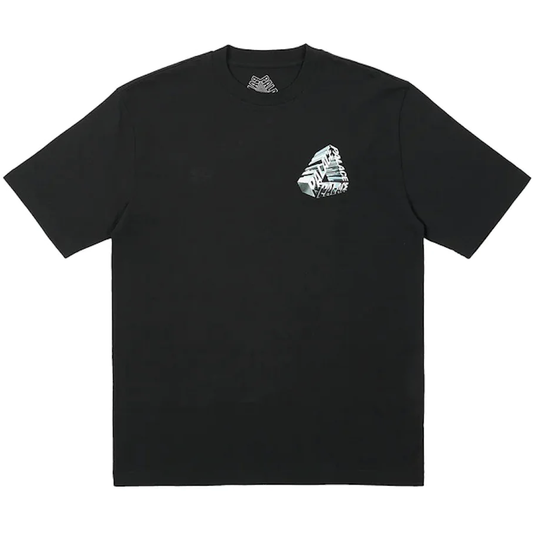 Palace Tri-Chrome T-shirt Black by Palace in Clothing. Available at KershKicks for £75.00. A must-have for fans of Palace looking to elevate their style with this T-Shirt.