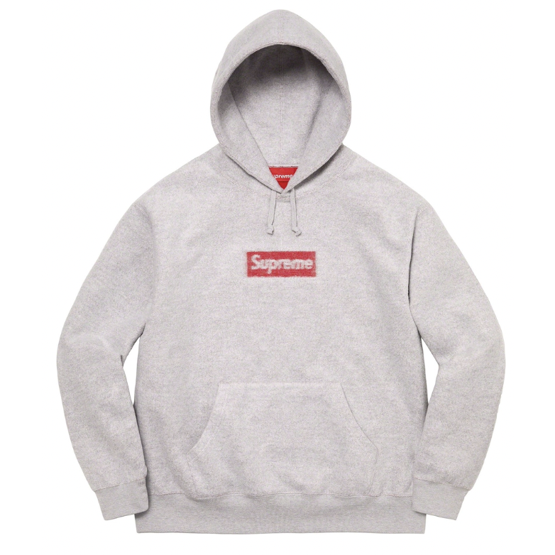 Supreme Inside Out Box Logo Hooded Sweatshirt Heather Grey 