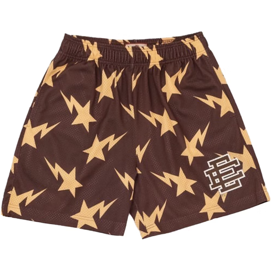 Eric Emanuel x BAPE Miami Basic Short Brown/Yellow by Eric Emanuel in Shorts. Available at KershKicks for £200.00. A must-have for fans of Eric Emanuel looking to elevate their style with this Shorts.