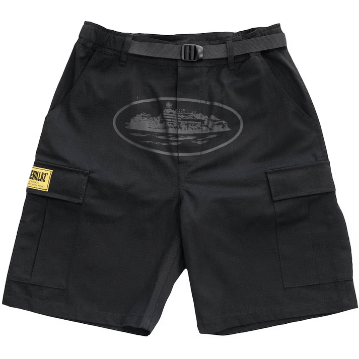 Corteiz OG Cargo Shorts Triple Black Corteiz KershKicks