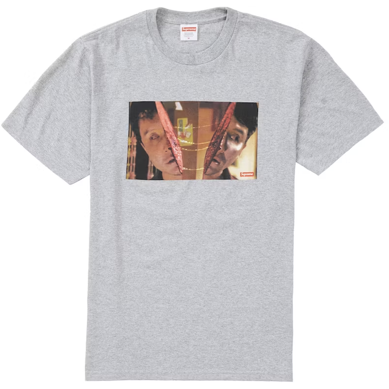 Supreme Split Tee Heather Grey by Supreme in . Available at KershKicks for £95.00. A must-have for fans of Supreme looking to elevate their style with this T-Shirt.
