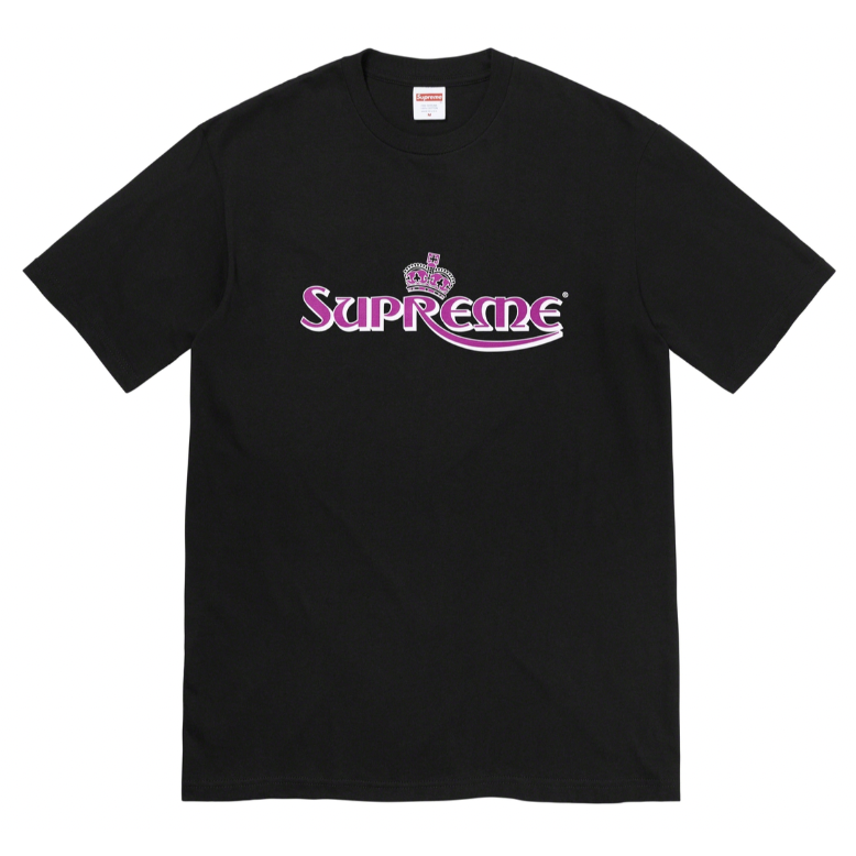 Supreme Crown Tee Black by Supreme in . Available at KershKicks for £75.00. A must-have for fans of Supreme looking to elevate their style with this T-Shirt.