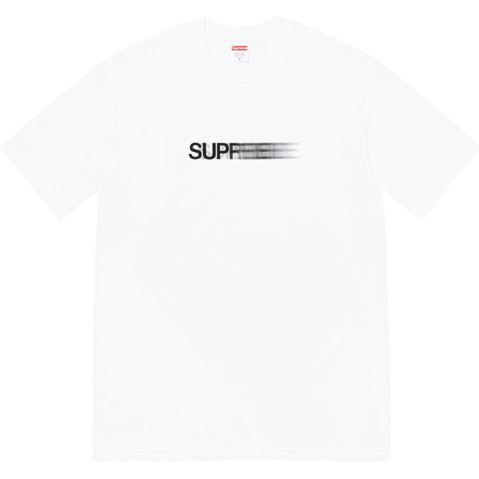 Supreme Motion Logo Tee (SS23) White by Supreme in . Available at KershKicks for £85.00. A must-have for fans of Supreme looking to elevate their style with this T-Shirt.