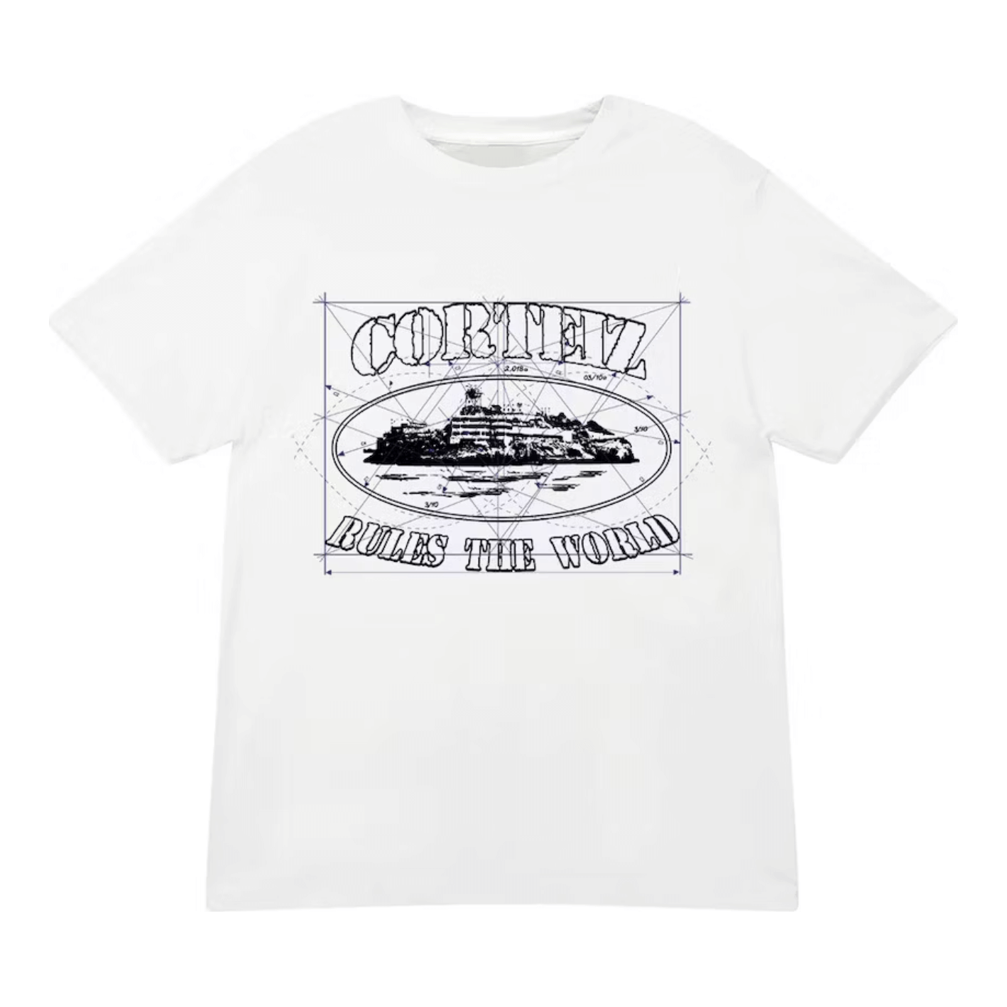 Corteiz Math Alcatraz Tee White by Corteiz in . Available at KershKicks for £85.00. A must-have for fans of Corteiz looking to elevate their style with this T-Shirt.