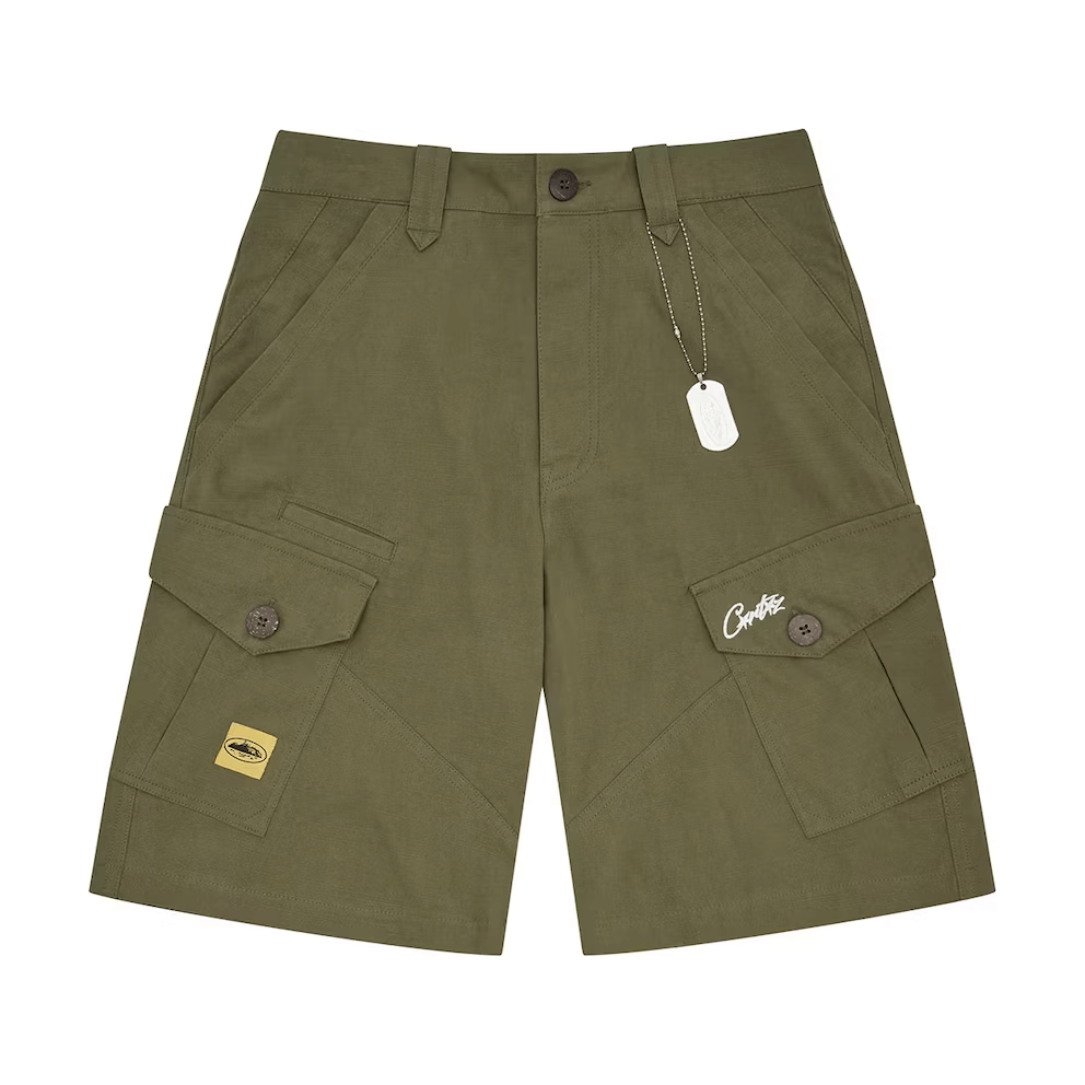 Corteiz Storm Cargo Shorts Khaki by Corteiz in Shorts. Available at KershKicks for £160.00. A must-have for fans of Corteiz looking to elevate their style with this Shorts.