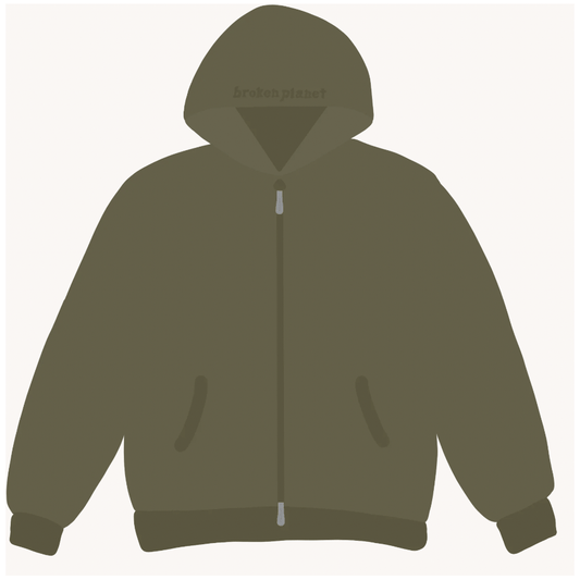 BROKEN PLANET BASICS ZIP-UP HOODIE - OLIVE GREEN by Broken Planet Market in Clothing. Available at KershKicks for £145.00. A must-have for fans of Broken Planet Market looking to elevate their style with this Hoodie.