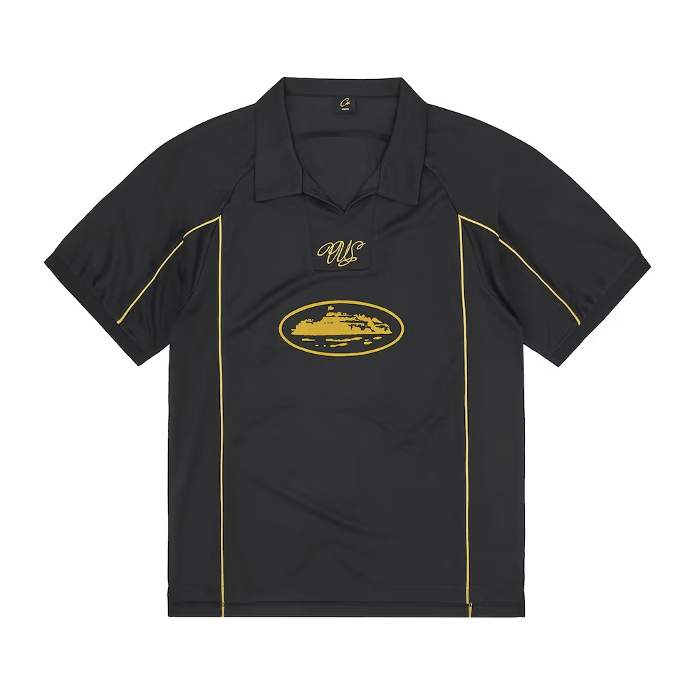 Corteiz Talismo Football Jersey Black by Corteiz in . Available at KershKicks for £175.00. A must-have for fans of Corteiz looking to elevate their style with this T-Shirt.