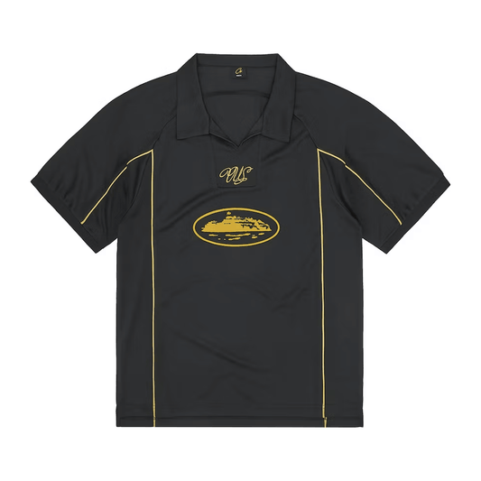 Corteiz Talismo Football Jersey Black by Corteiz in . Available at KershKicks for £175.00. A must-have for fans of Corteiz looking to elevate their style with this T-Shirt.