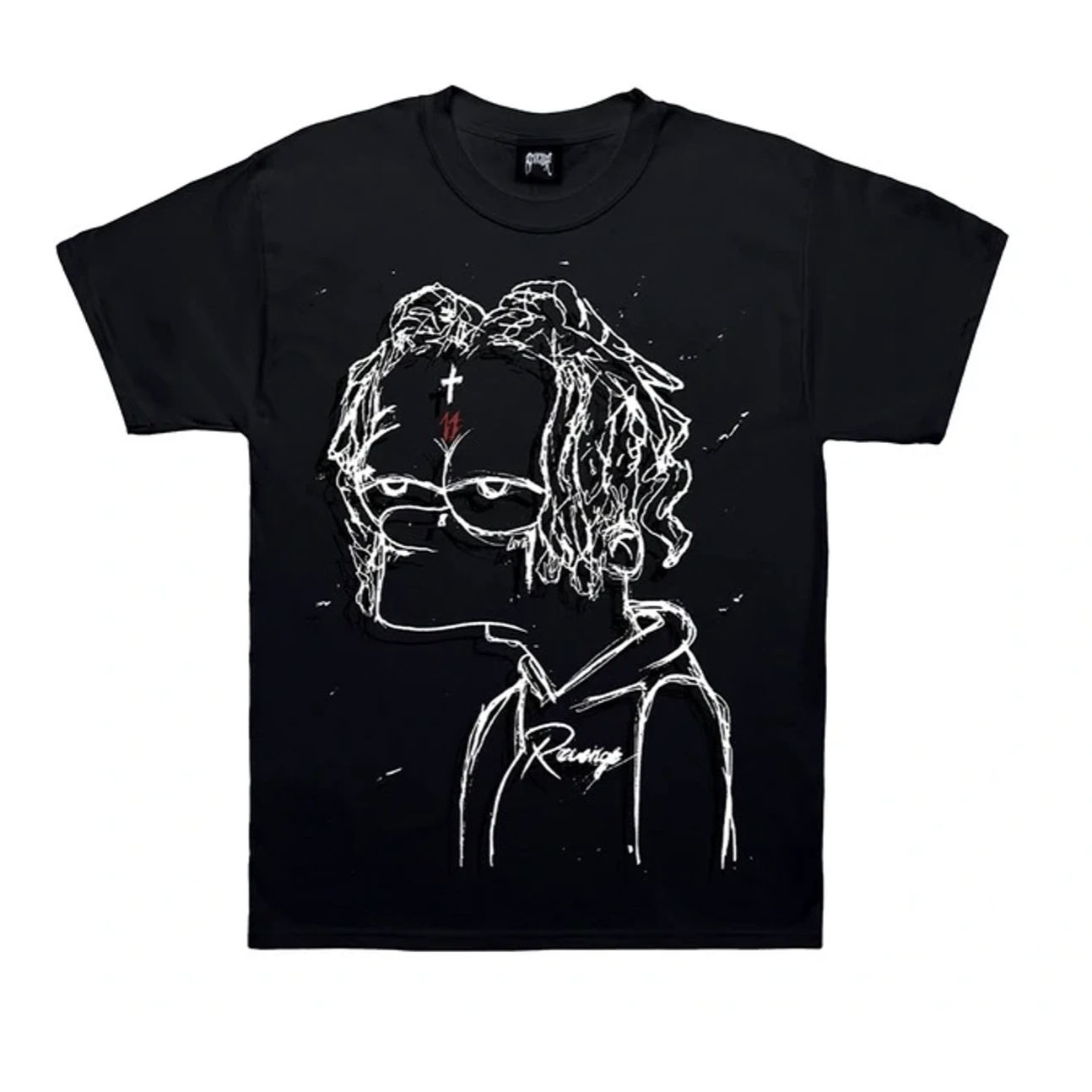Revenge x Trippie Redd Bart Tee Black by Revenge in . Available at KershKicks for £95.00. A must-have for fans of Revenge looking to elevate their style with this T-Shirt.