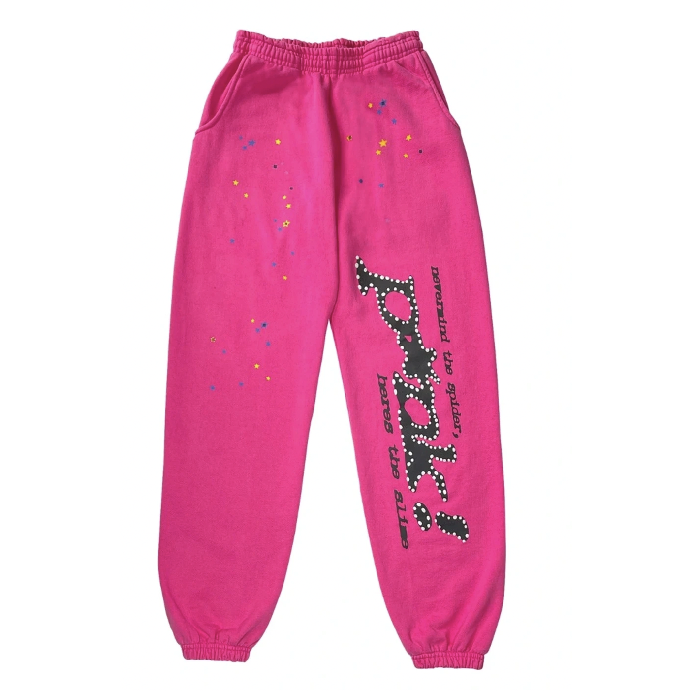 Sp5der P*NK Young Thug Sweatpants Pink by Young Thug in Sweatpants. Available at KershKicks for £220.00. A must-have for fans of Young Thug looking to elevate their style with this Sweatpants.