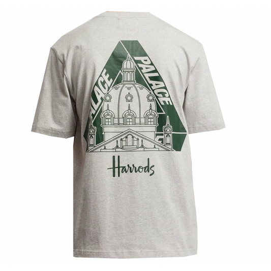 Palace x Harrods Logo T-shirt Grey by Palace in . Available at KershKicks for £100.00. A must-have for fans of Palace looking to elevate their style with this T-Shirt.