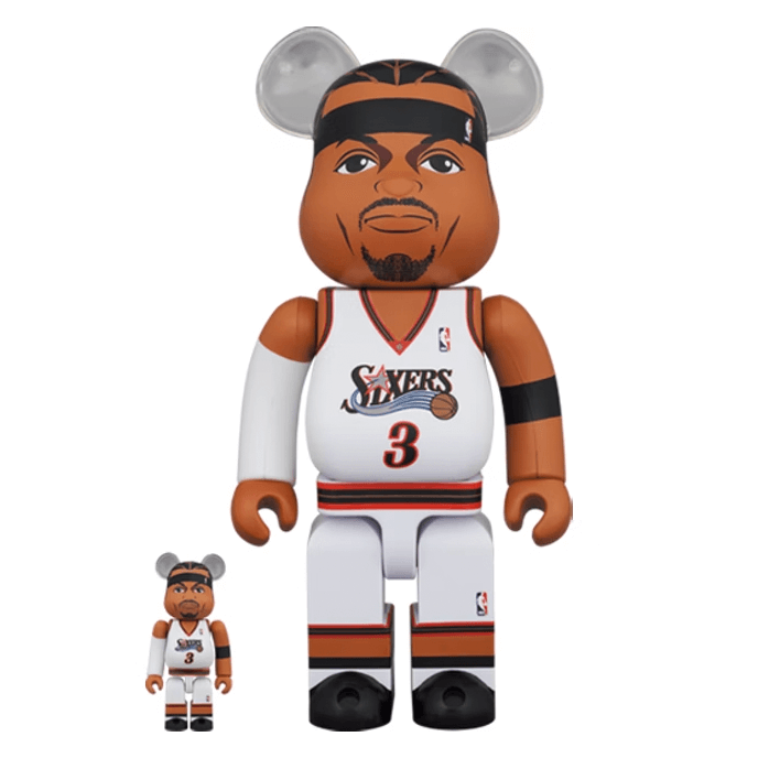 Bearbrick Allen Iverson (Philadelphia 76ers) 100% & 400% by Bearbrick in Clothing Accessories. Available at KershKicks for £225.00. A must-have for fans of Bearbrick looking to elevate their style with this Accessories.