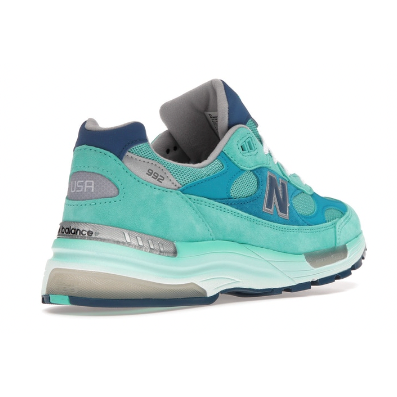 New Balance 992 Made In USA Blue Silver Metallic by New Balance in Shoes. Available at KershKicks for £250.00. A must-have for fans of New Balance looking to elevate their style with this Shoes.