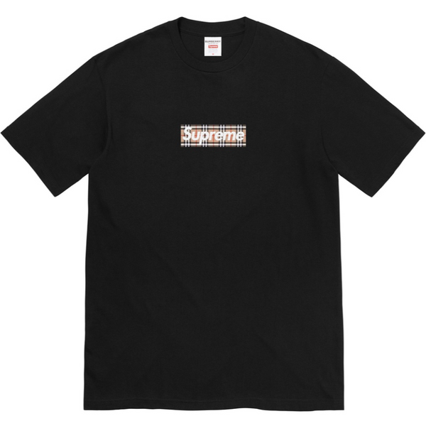 Supreme Burberry Box Logo Tee Black Supreme KershKicks
