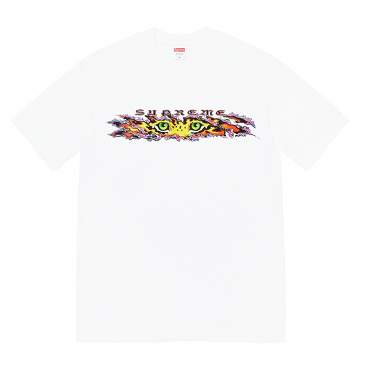Supreme Eyes Tee White by Supreme in . Available at KershKicks for £85.00. A must-have for fans of Supreme looking to elevate their style with this T-Shirt.
