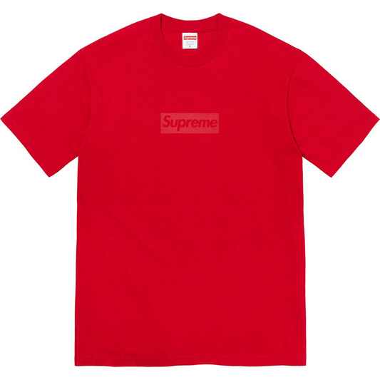 Supreme Tonal Box Logo Tee Red by Supreme in . Available at KershKicks for £95.00. A must-have for fans of Supreme looking to elevate their style with this T-Shirt.