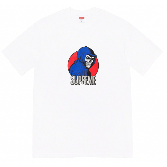 Supreme Reaper Tee (SS23) White by Supreme in . Available at KershKicks for £75.00. A must-have for fans of Supreme looking to elevate their style with this T-Shirt.