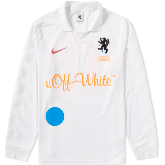 Nikelab x Off White Mon Amour Football Home Jersey by Off White in . Available at KershKicks for £225.00. A must-have for fans of Off White looking to elevate their style with this T-Shirt.
