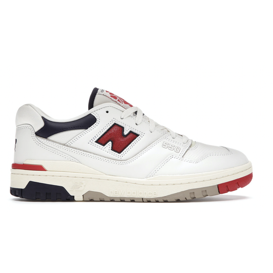 New Balance 550 Aime Leon Dore White Navy Red by New Balance in Shoes. Available at KershKicks for £230.00. A must-have for fans of New Balance looking to elevate their style with this Shoes.