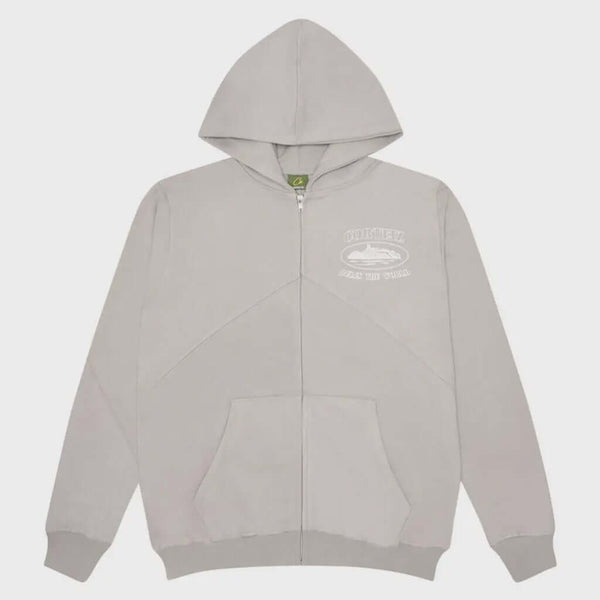 CORTEIZ SUPERIOR V2 ZIP UP HOODIE - Stone Grey | Corteiz | KershKicks