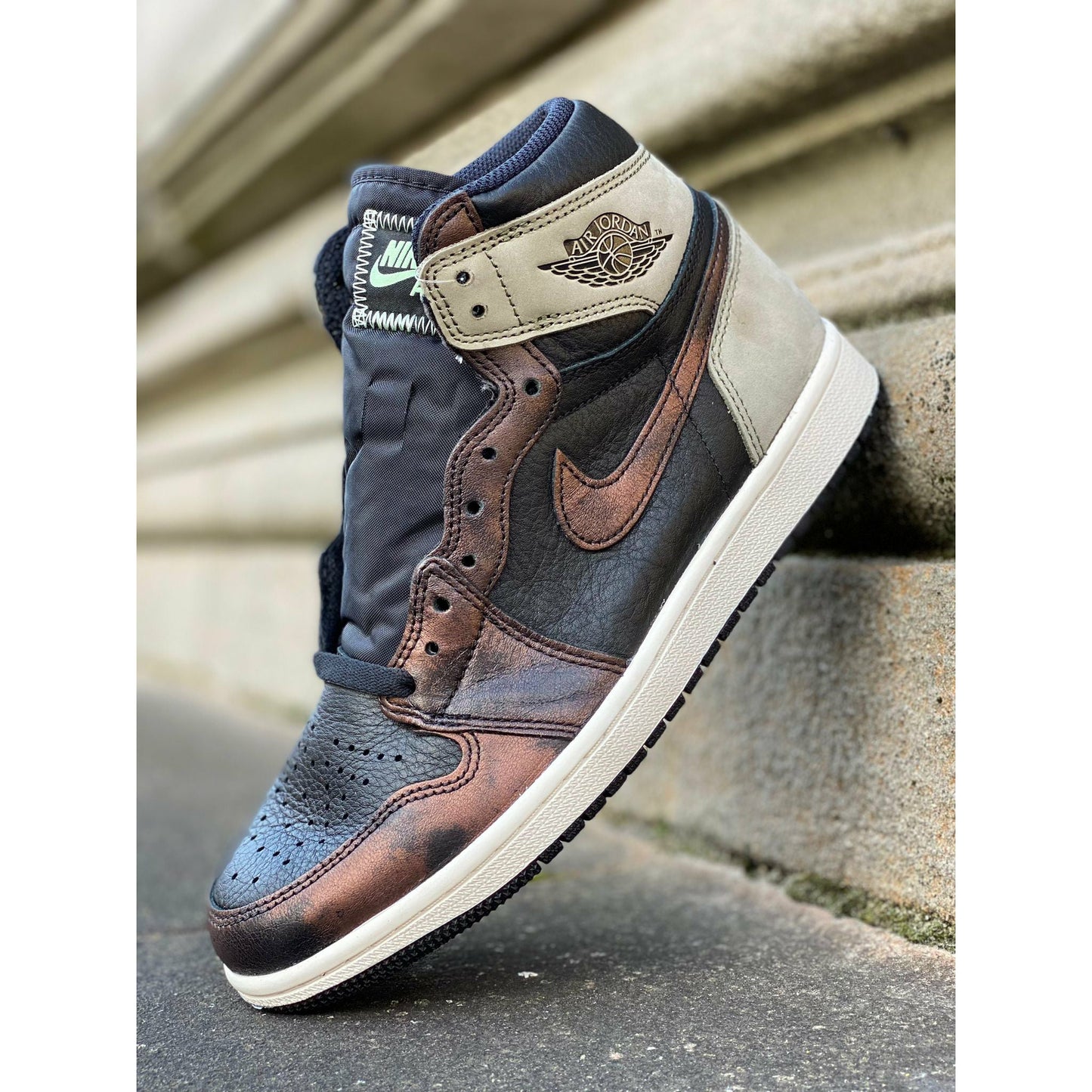 Jordan 1 Retro High Patina by Jordan's in Shoes. Available at KershKicks for £215.00. A must-have for fans of Jordan's looking to elevate their style with this Shoes.