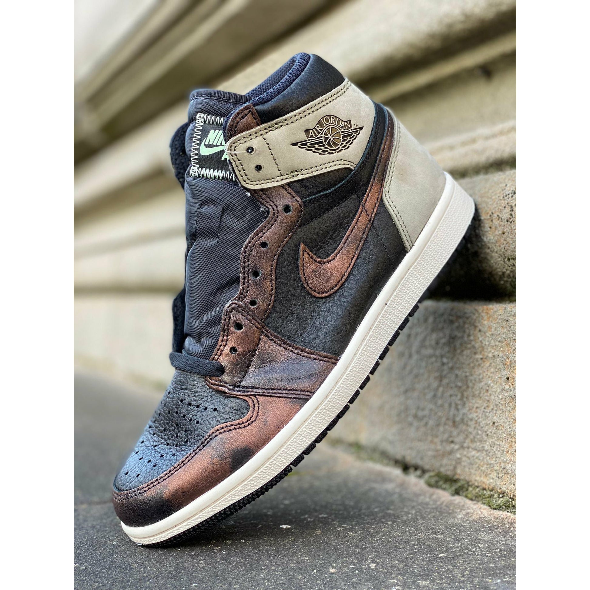 Jordan 1 Retro High Patina by Jordan's in Shoes. Available at KershKicks for £215.00. A must-have for fans of Jordan's looking to elevate their style with this Shoes.