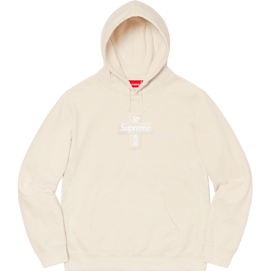 Supreme Cross Box Logo Hooded Sweatshirt Natural by Supreme in . Available at KershKicks for £350.00. A must-have for fans of Supreme looking to elevate their style with this Hoodie.