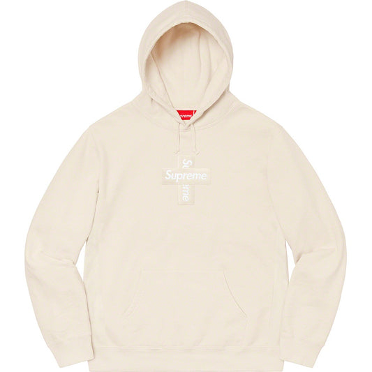 Supreme Cross Box Logo Hooded Sweatshirt Natural by Supreme in . Available at KershKicks for £350.00. A must-have for fans of Supreme looking to elevate their style with this Hoodie.
