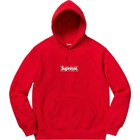 Supreme box logo hoodie red on grey S