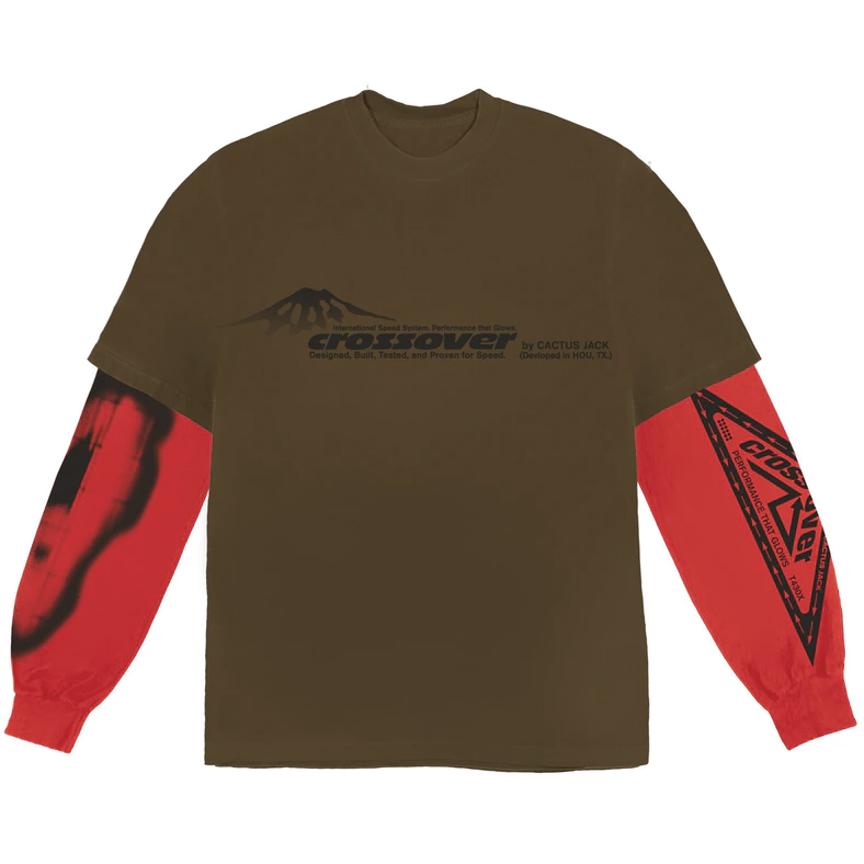 Travis Scott Cactus Jack Crossover Longsleeve Tee Brown by Travis Scott in . Available at KershKicks for £125.00. A must-have for fans of Travis Scott looking to elevate their style with this T-Shirt.