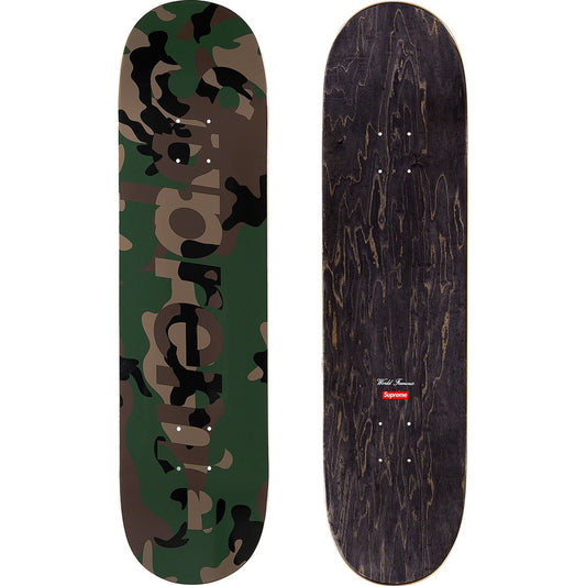 Supreme Camo Logo Skateboard - Woodland Camo by Supreme in . Available at KershKicks for £110.00. A must-have for fans of Supreme looking to elevate their style with this Skateboard.