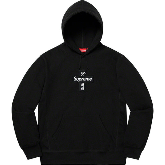 Supreme Cross Box Logo Hooded Sweatshirt Black from Supreme