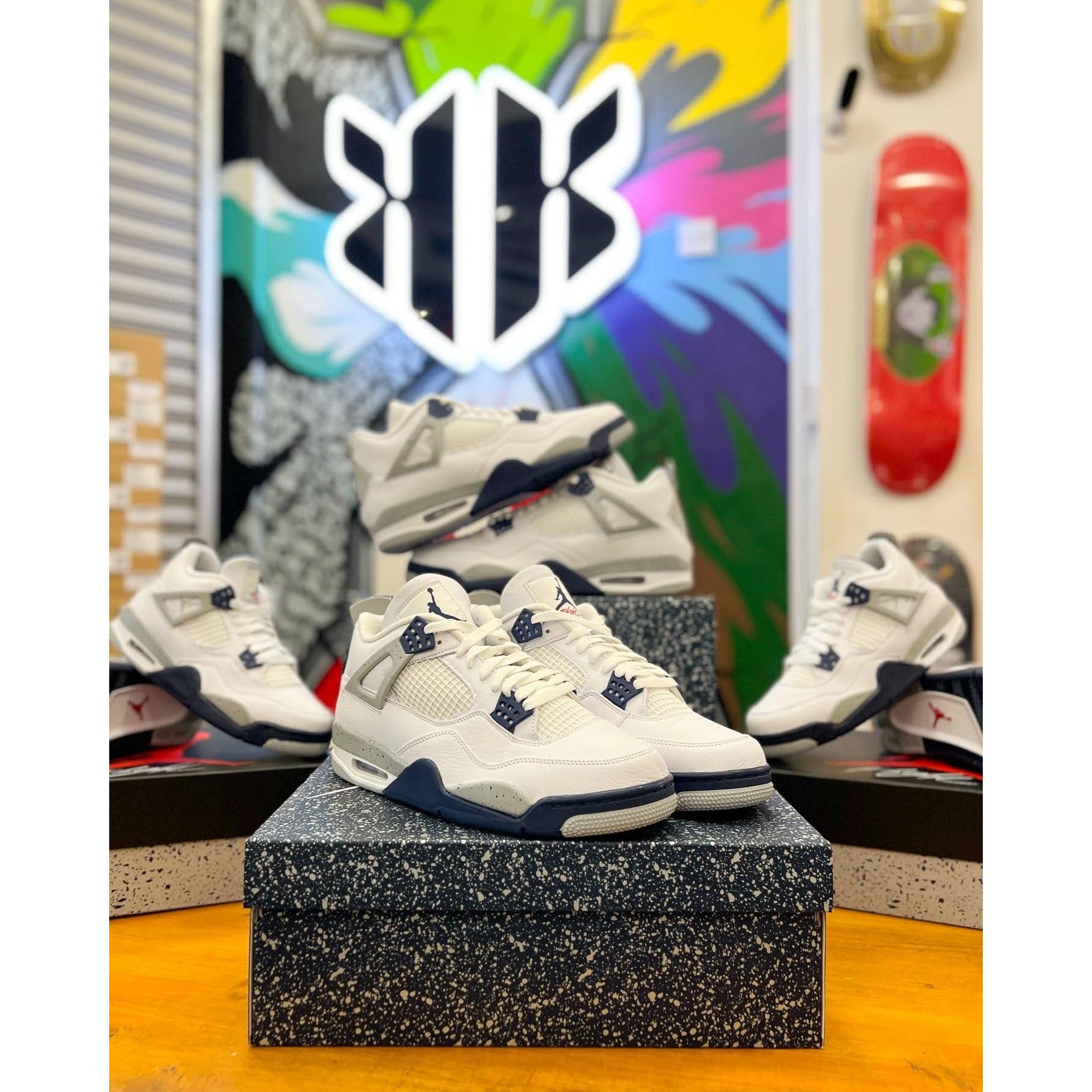 Jordan 4 Retro Midnight Navy by Jordan's in Shoes. Available at KershKicks for £300.00. A must-have for fans of Jordan's looking to elevate their style with this Shoes.