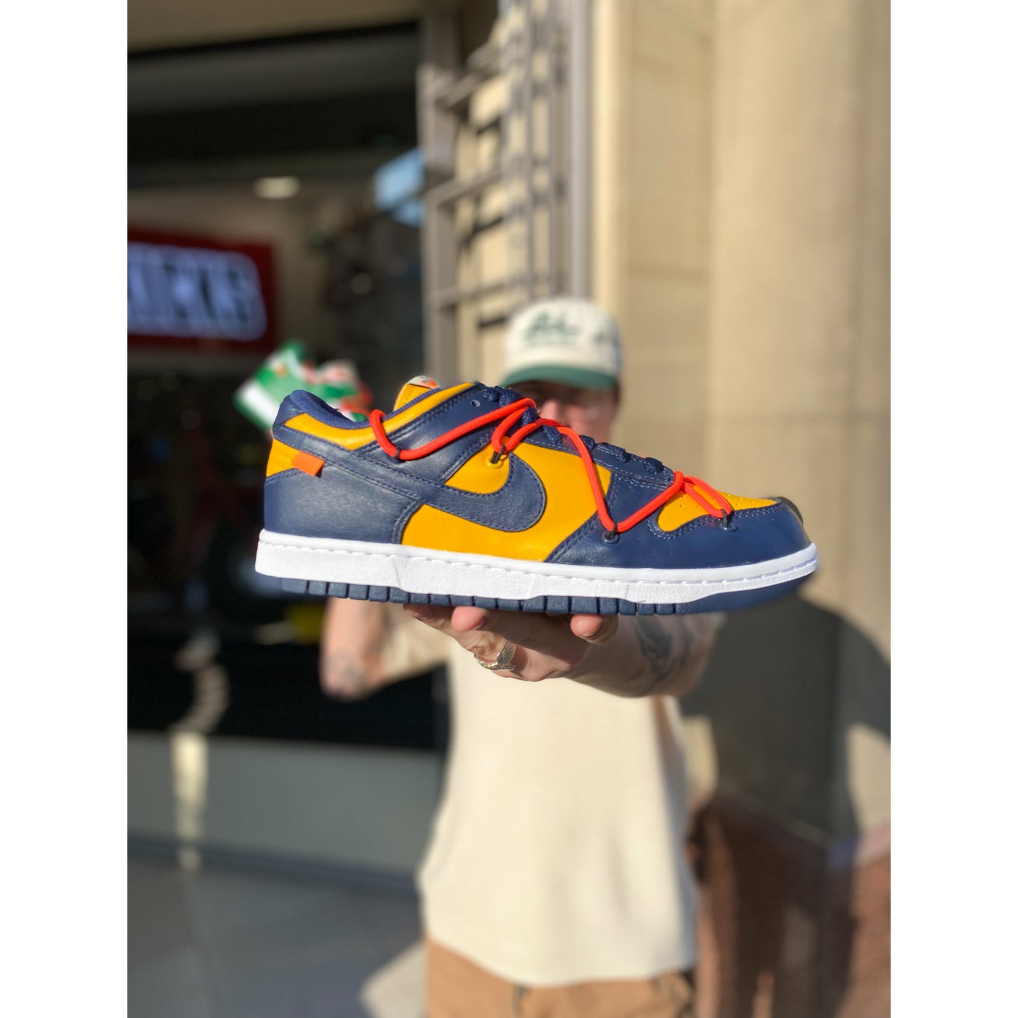 Nike Dunk Low Off White University Gold Midnight Navy from Nike