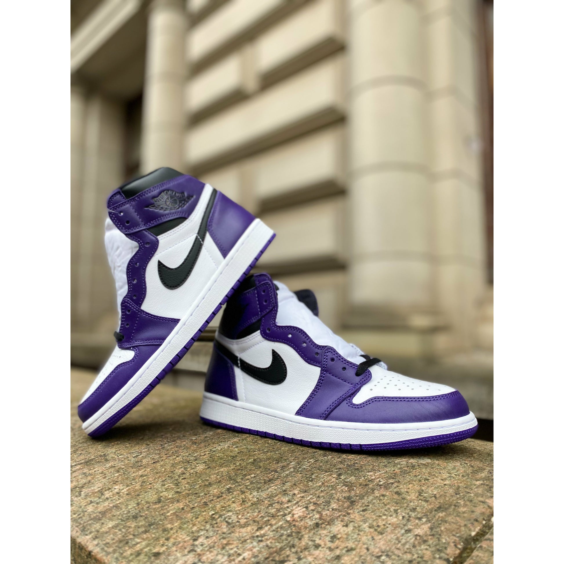 Jordan 1 Retro High Court Purple White (GS) by Jordan's in Shoes. Available at KershKicks for £250.00. A must-have for fans of Jordan's looking to elevate their style with this Shoes.