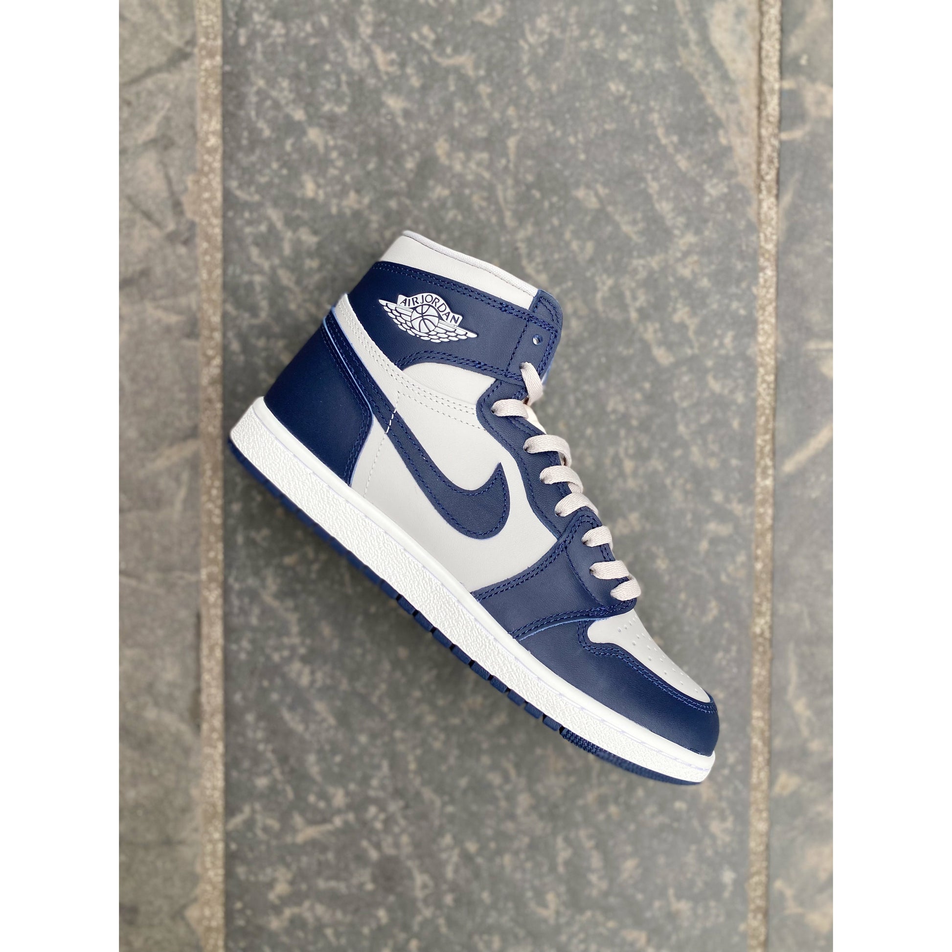 Jordan 1 High Retro 85 Georgetown by Jordan's in Shoes. Available at KershKicks for £250.00. A must-have for fans of Jordan's looking to elevate their style with this Shoes.