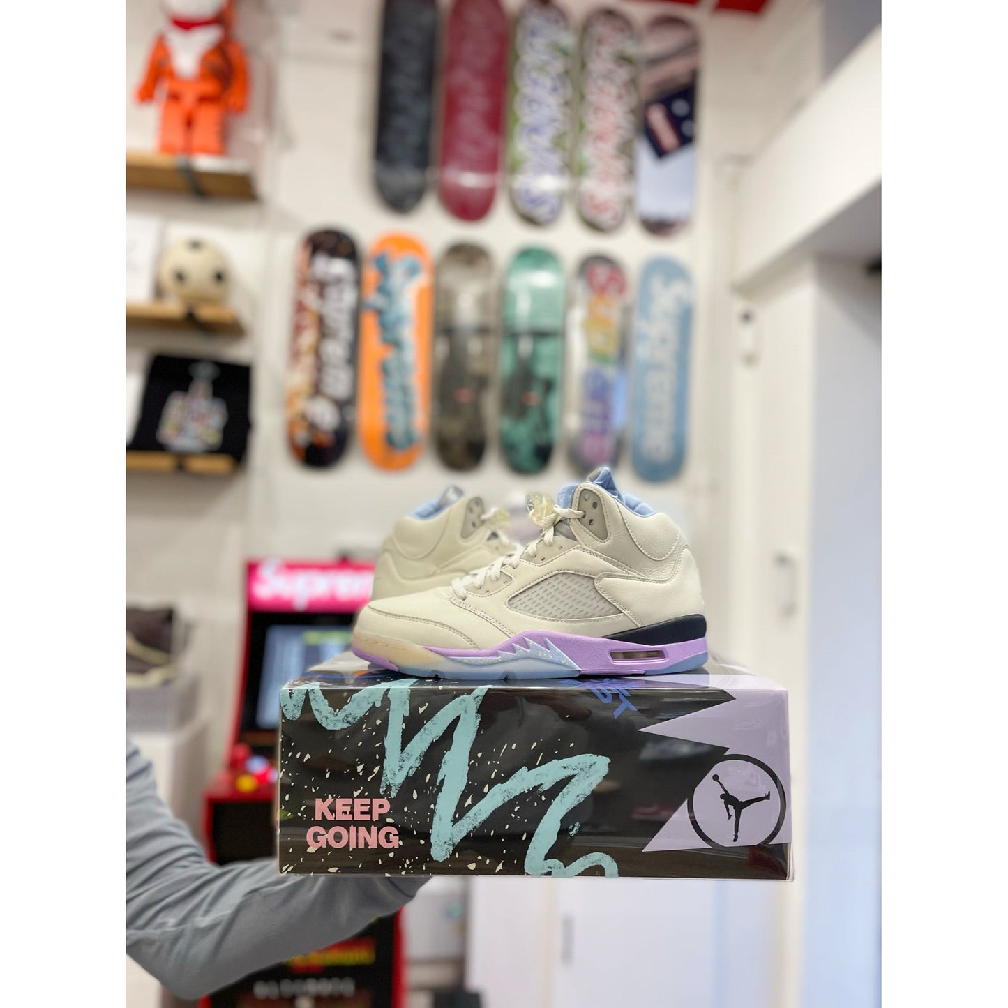 Jordan 5 Retro DJ Khaled We The Best Sail by Jordan's in Shoes. Available at KershKicks for £275.00. A must-have for fans of Jordan's looking to elevate their style with this Shoes.