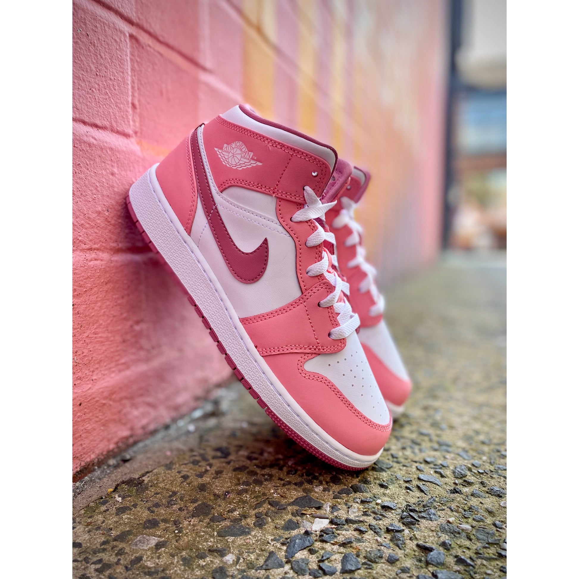 Jordan 1 Mid Valentine's Day (2023) (GS) by Jordan's in Shoes. Available at KershKicks for £150.00. A must-have for fans of Jordan's looking to elevate their style with this Shoes.