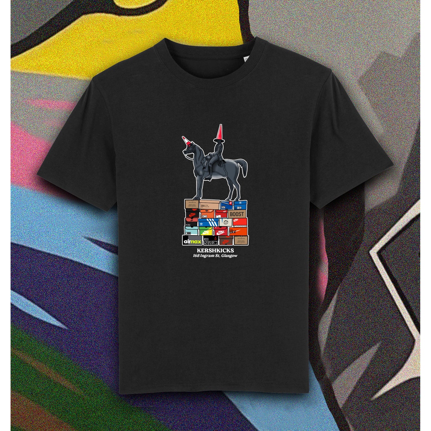 GLASGOW WELLINGTON TEE BLACK by KershKicks in Clothing. Available at KershKicks for £35.00. A must-have for fans of KershKicks looking to elevate their style with this T-Shirt.