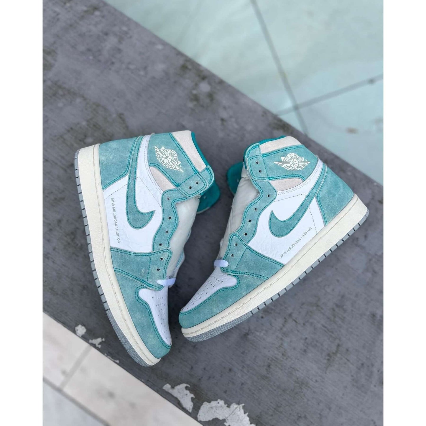 Air Jordan 1 Retro High Turbo Green by Jordan's in Shoes. Available at KershKicks for £500.00. A must-have for fans of Jordan's looking to elevate their style with this Shoes.