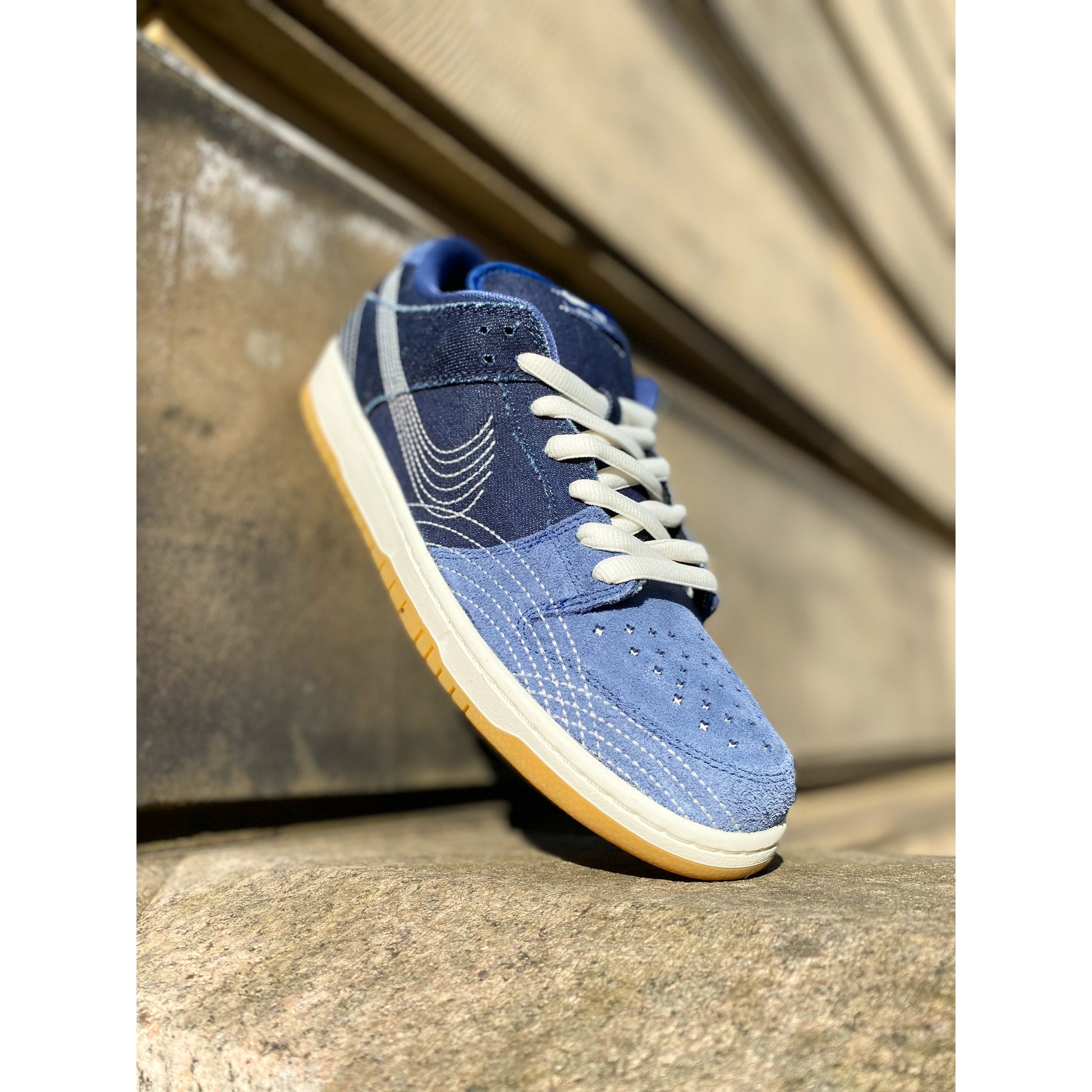 Nike SB Dunk Low Denim Sashiko by Nike in Shoes. Available at KershKicks for £250.00. A must-have for fans of Nike looking to elevate their style with this Shoes.