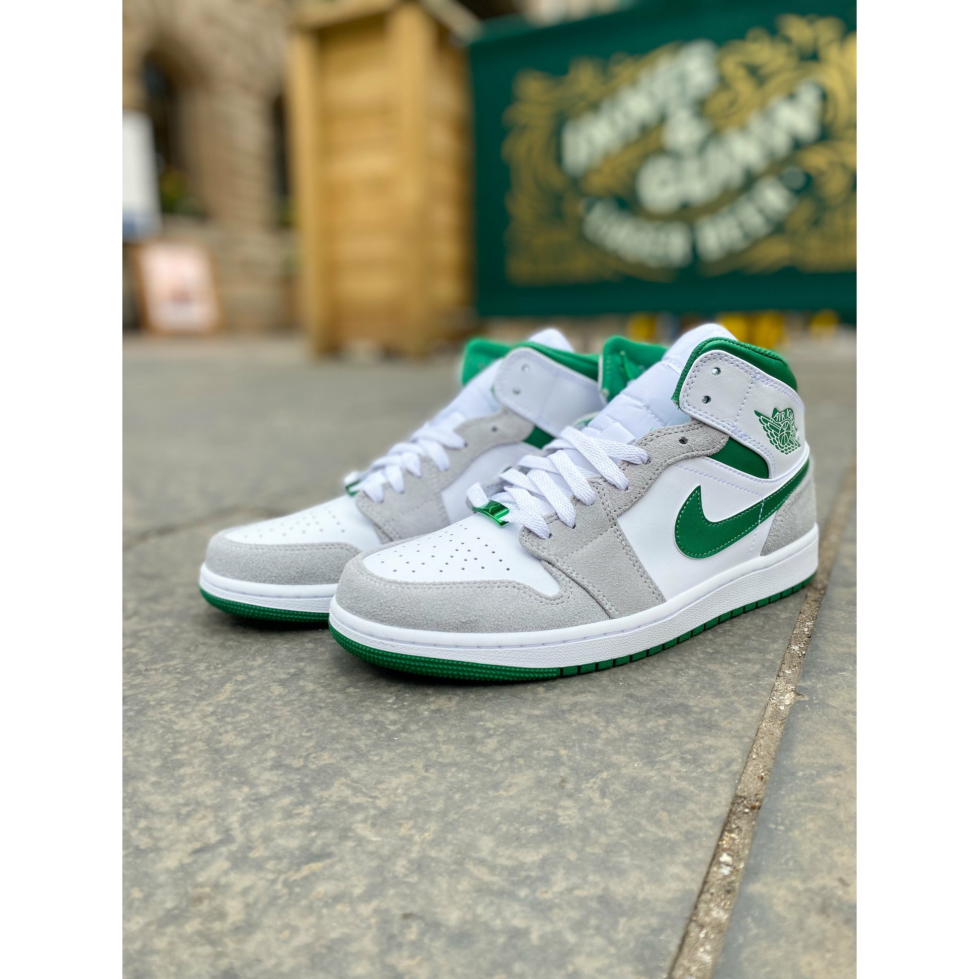 Jordan 1 Mid SE White Pine Green Smoke Grey (GS) by Jordan's in Shoes. Available at KershKicks for £135.00. A must-have for fans of Jordan's looking to elevate their style with this Shoes.