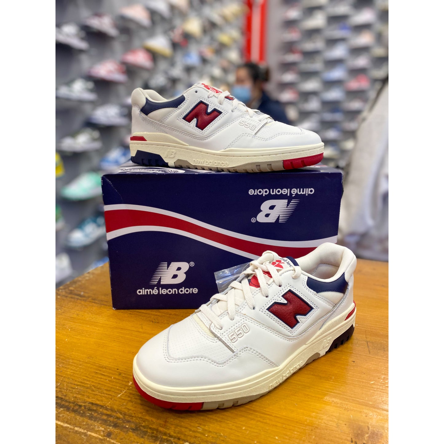 New Balance 550 Aime Leon Dore White Navy Red from New Balance