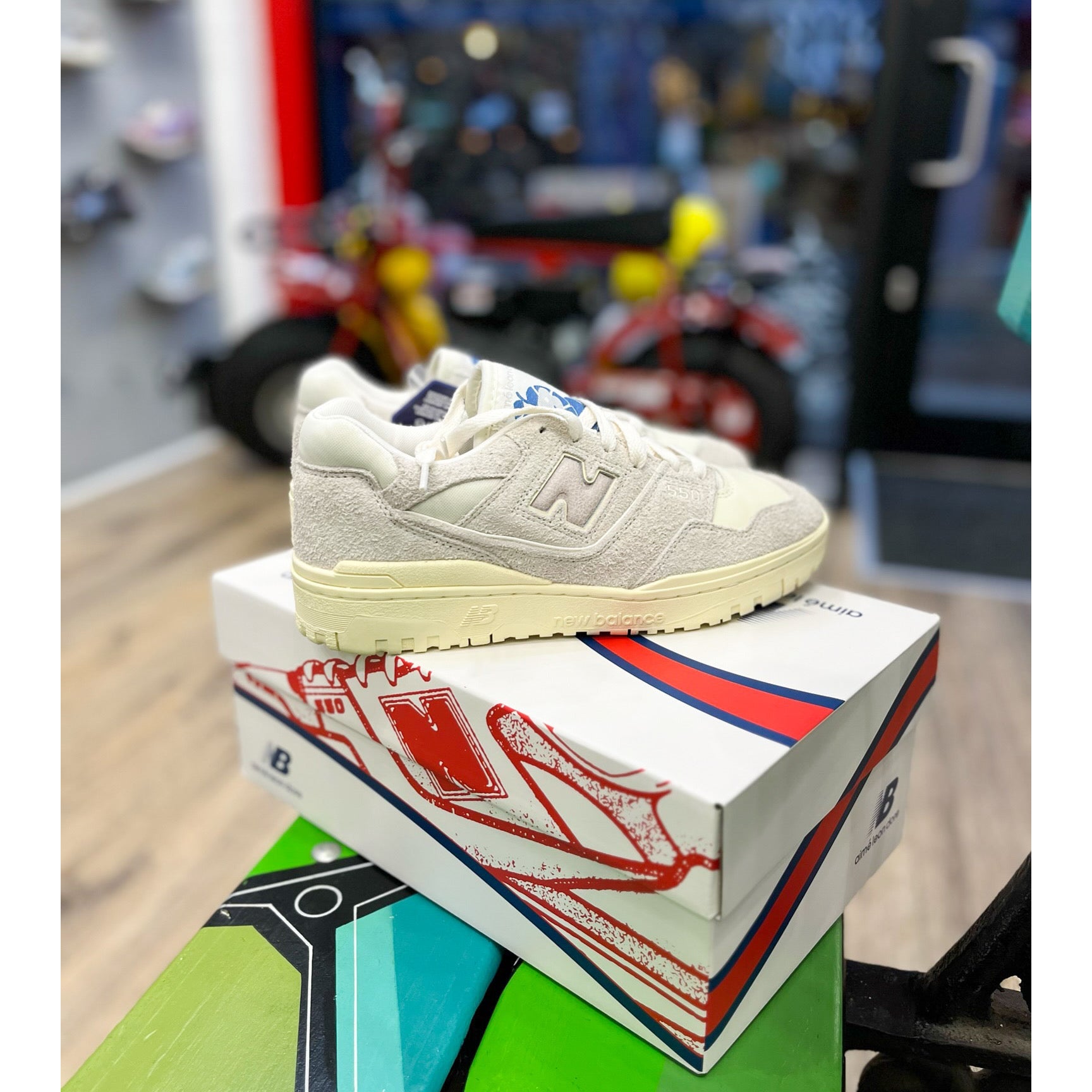 New Balance 550 Aime Leon Dore Grey Suede by New Balance in Shoes. Available at KershKicks for £195.00. A must-have for fans of New Balance looking to elevate their style with this Shoes.