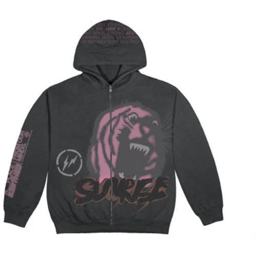 Travis Scott Cactus Jack For Fragment Sunrise Zip Up Hoodie Black by Travis Scott in . Available at KershKicks for £225.00. A must-have for fans of Travis Scott looking to elevate their style with this Hoodie.
