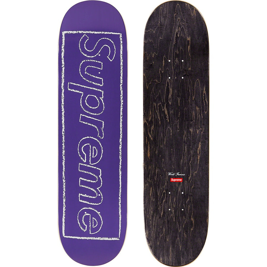 Supreme KAWS Chalk Logo Skateboard Deck Purple from Supreme