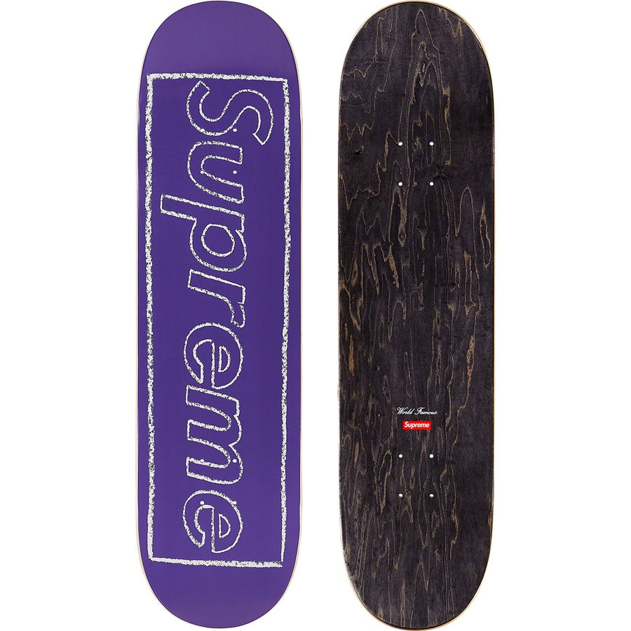 Supreme KAWS Chalk Logo Skateboard Deck Purple by Supreme in Clothing Accessories. Available at KershKicks for £150.00. A must-have for fans of Supreme looking to elevate their style with this Accessories.
