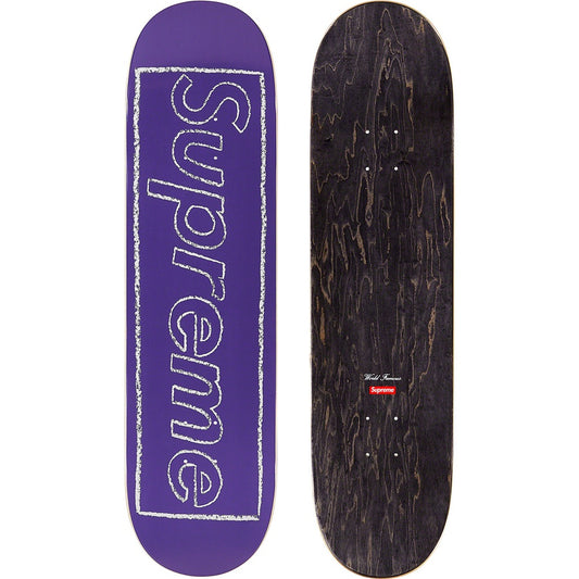 Supreme KAWS Chalk Logo Skateboard Deck Purple by Supreme in Clothing Accessories. Available at KershKicks for £150.00. A must-have for fans of Supreme looking to elevate their style with this Accessories.