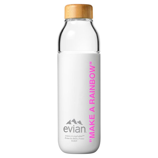 Evian x Virgil Abloh x Soma Glass Water Bottle Pink from Off White